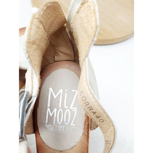 Miz Mooz Shoes Women 40 Corra Off White Pump Buckle Strap Bootie Open Toe Sandal - Picture 12 of 13